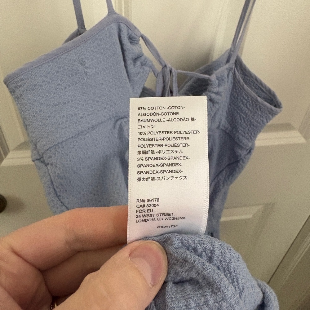 Urban Outfitters Babydoll Cami Flowy Open Back Feminine Blue Tank Women’s Med - Picture 7 of 7